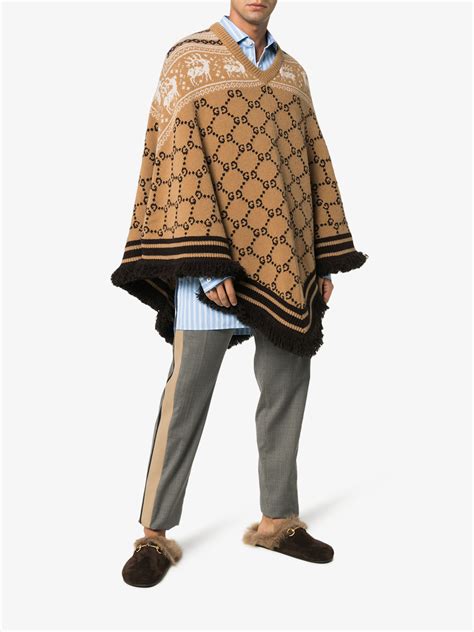 gucci poncho brown|gucci poncho black.